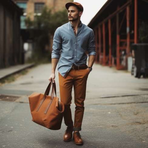 brown shoes outfit male