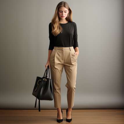 Pointed-toe Flats with brown corduroy pants