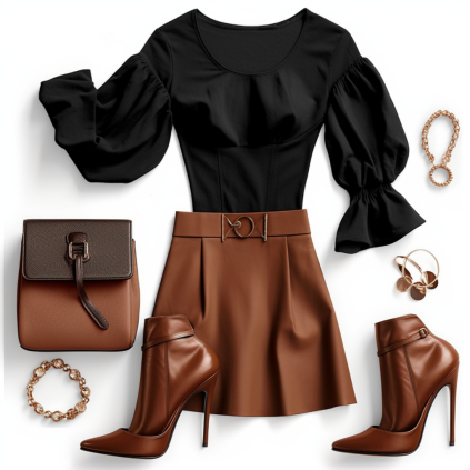 Black Sweater with Brown Shoes outfit ideas