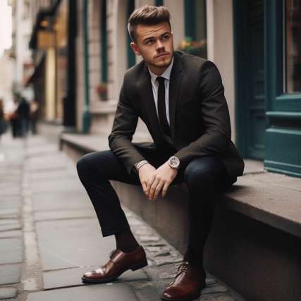 How To Wear Black Jacket With Brown Shoes 