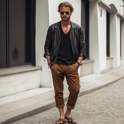 Wear Black Jacket With Brown Shoes