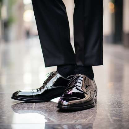  Classic Suit Elegance way to Wear Patent Leather Shoes
