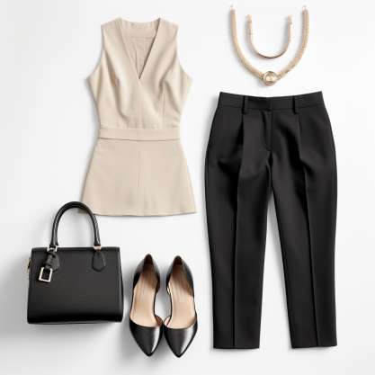 Slingbacks flat with tailored trousers