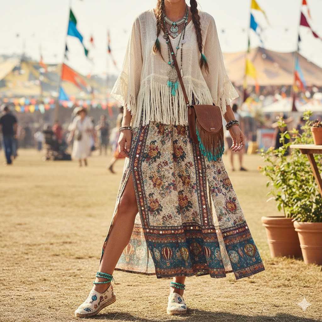 7. Bohemian Skirt Flow