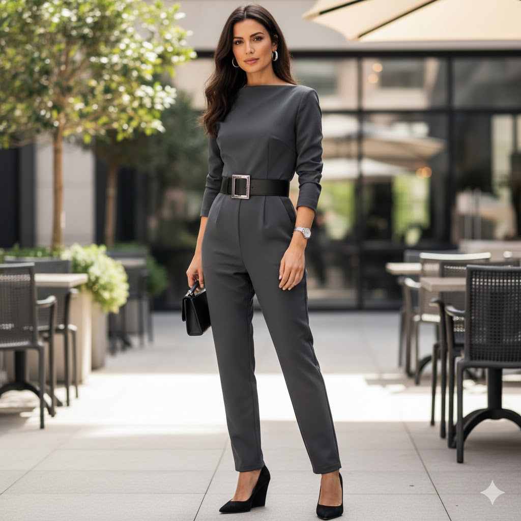 7. Jumpsuit with Pointed Wedges for Sleek Lines